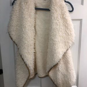 Cream fur vest